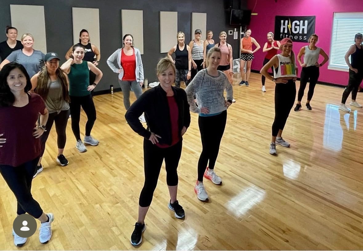 Fitness class in the Hilltop Court dance studio
